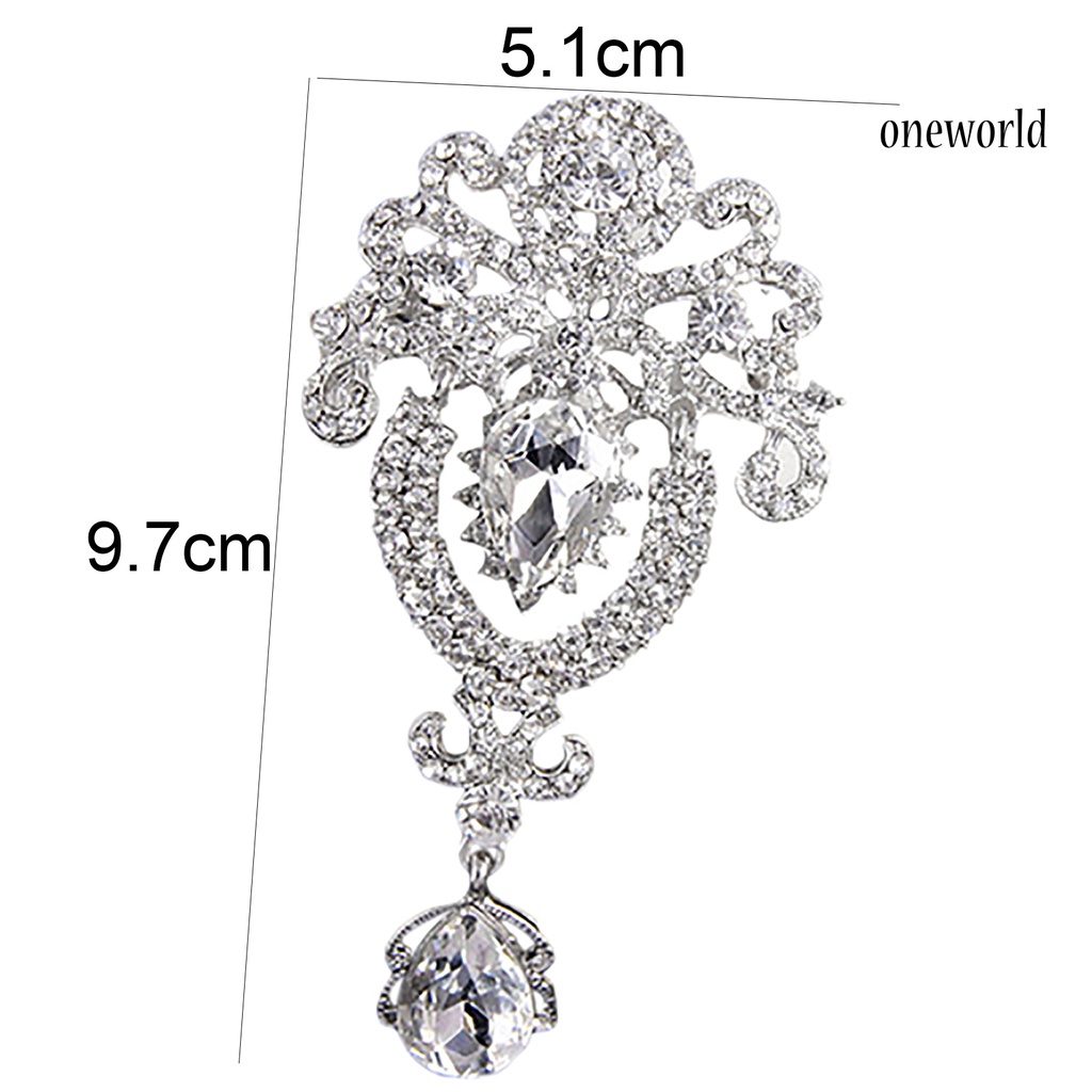 OW@ Brooch Exquisite Crown Design Luxury Fashion Diamante Brooch Pin for Holiday