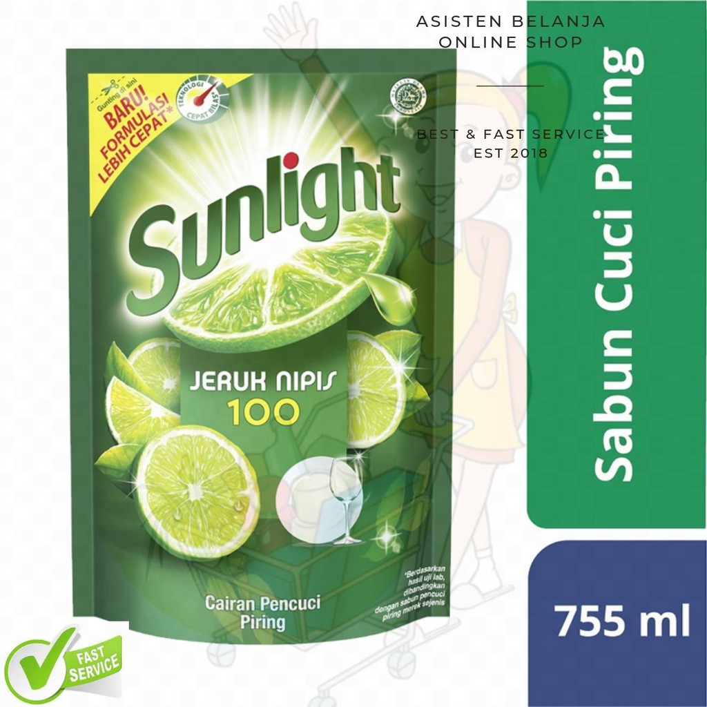 Sunlight Jeruk Nipis100 isi 755 700 650 560 ml Sabun Cuci Piring Refill 650ml Pencuci Refill