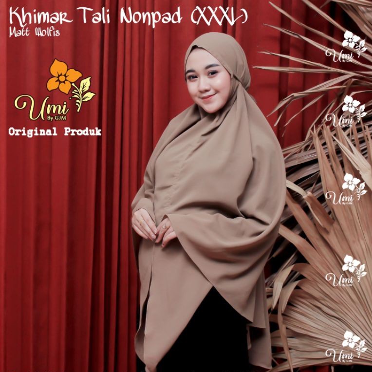 {COD} Jilbab Khimar Tali Nonpad Original GJM || Hijab Instan Jumbo Wolfis Nonpet XXXL Jilbab Nonpad