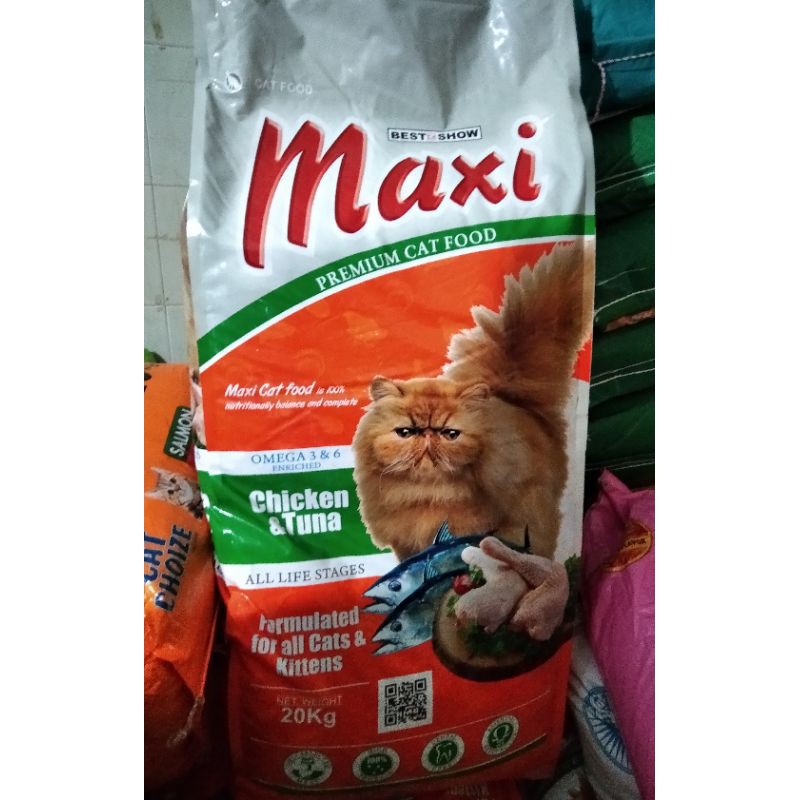 makanan kucing maxi cat food 20kg Chiken tuna - dryfood