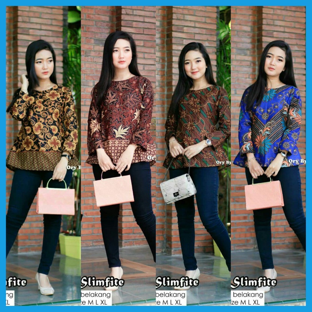 BLOUSE SLIMFIT,ATASAN WANITA,BAJU KANTOR,BAJU KONDANGAN,BLOUSE BATIK,BATIK KEREN,BATIK KEKINIAN,BARU