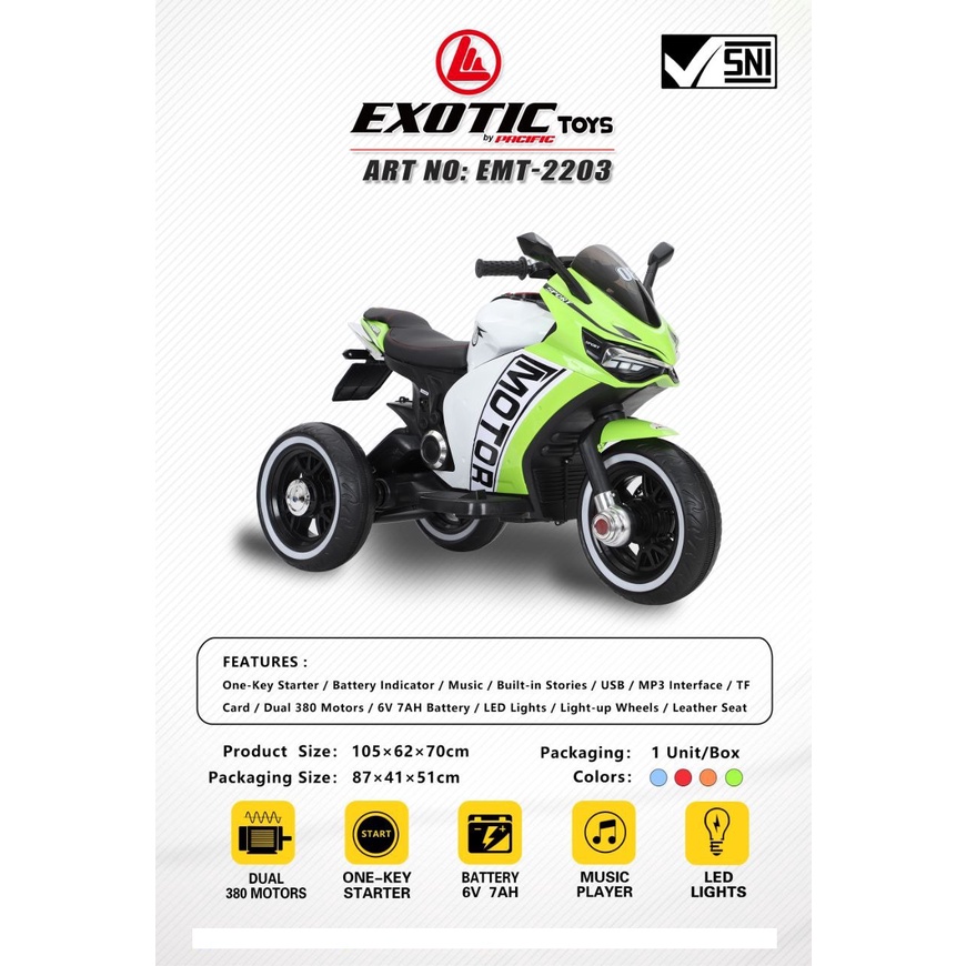 Mainan anak motor aki exotic EMT-2203