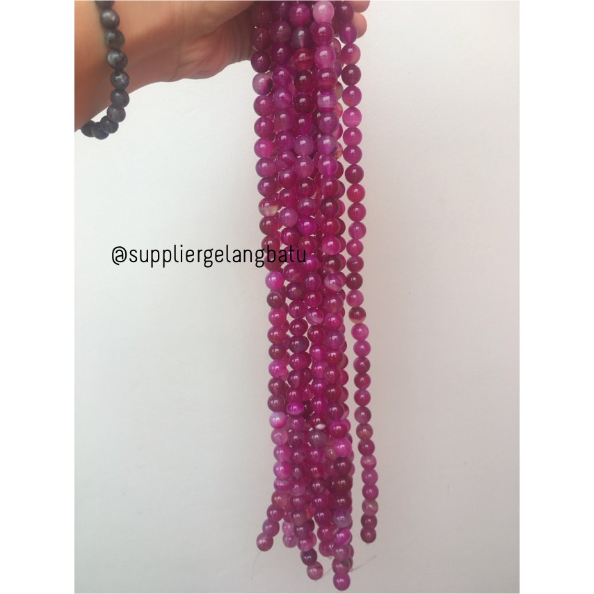 bahan batu 12mm Purple Agate glossy aksesoris korea gelang kalung batu supplier grosir model bahan