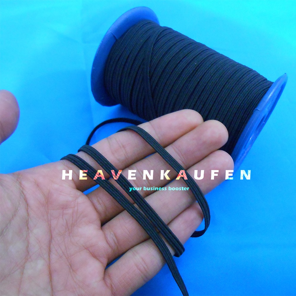 Elastis Elastic Lebar 4 mm (P4 Atau C4) Warna Hitam Harga Per Meter