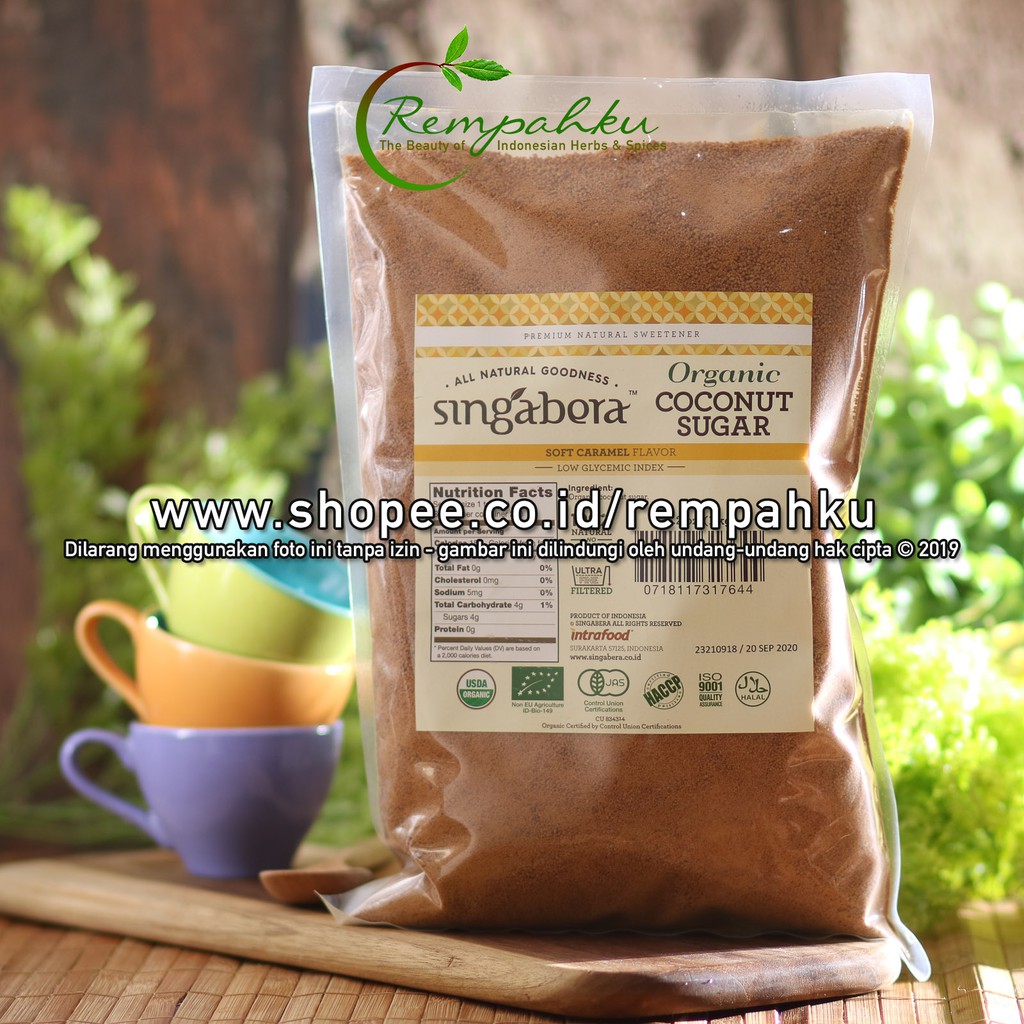 

Singabera - Organic Coconut Sugar 1kg Gula Kelapa Organik Brown Sugar
