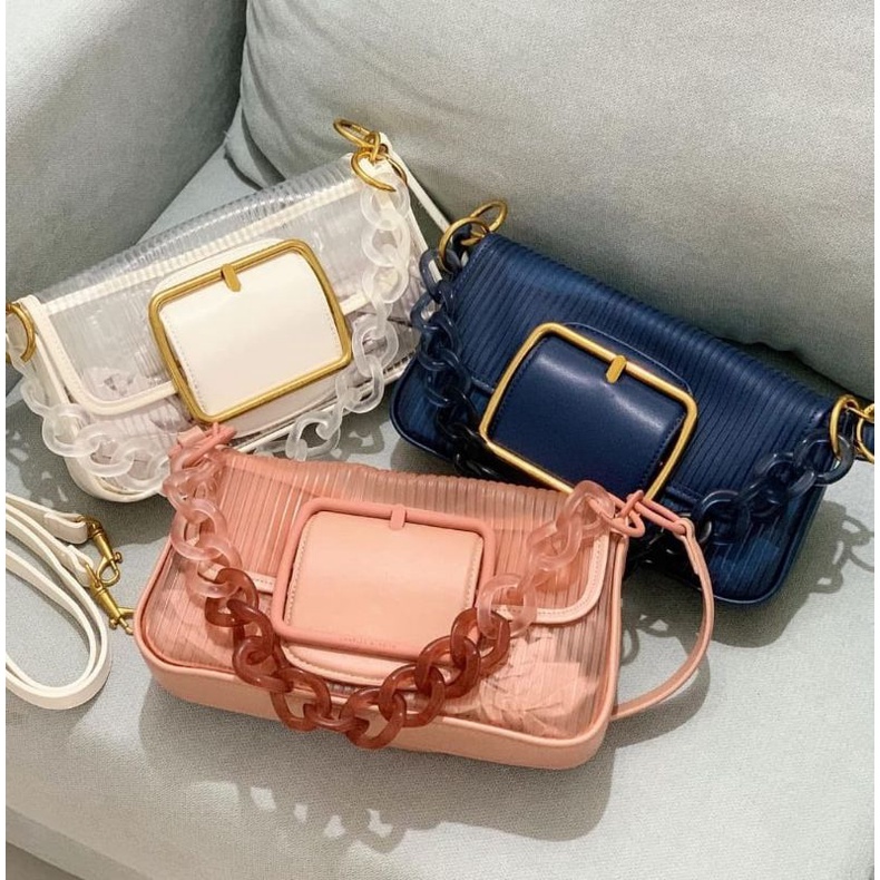 CK Acrylic Chain Handle Shoulder Bag