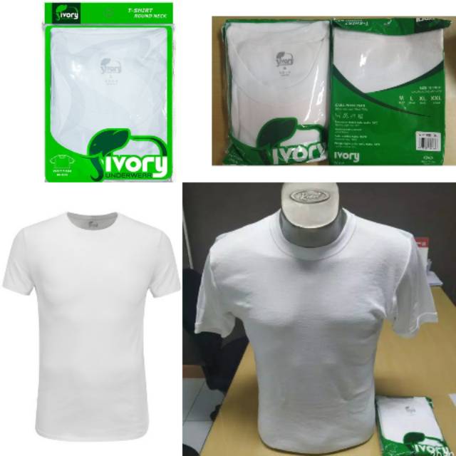 Kaos Polos / Kaos Oblong  Pria Ivory kerah Bulat Rider Ivory