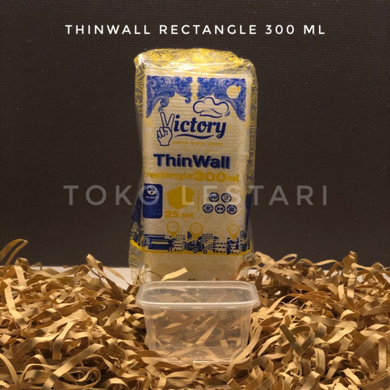 Thinwall Kotak Rectangle 300 ml untuk Kotak Plastik Puding Dessert Kue Salad dll