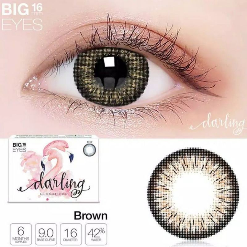 Softlens X2 DARLING 16 MM BIG EYES by EXOTICON / Softlen Soflen Warna Normal