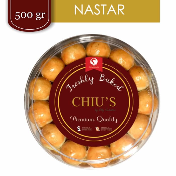 

CHIU'S Nastar 500gr Kue Kering Vegetarian Vegan Tanpa Telur & Susu