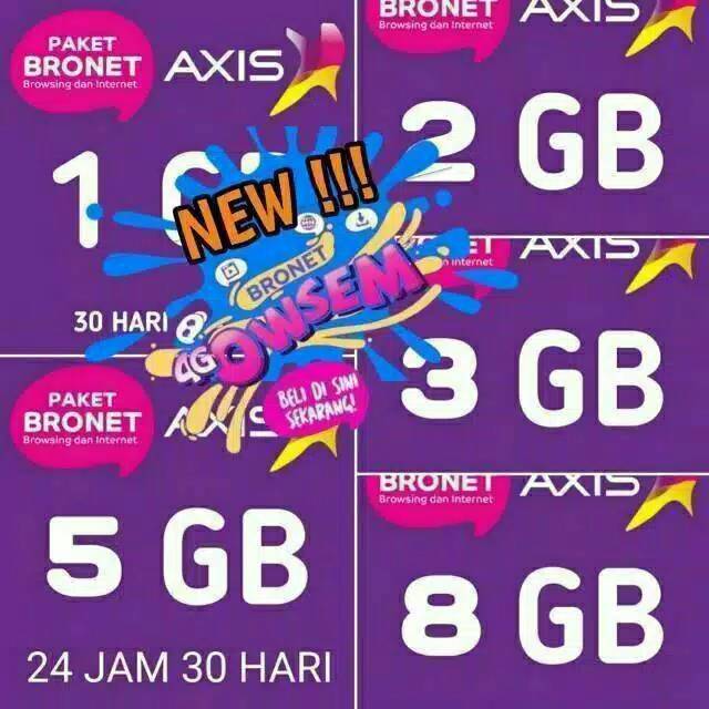 INJECT PROMO ISI ULANG PAKET OWSEM AXIS 1GB/2GB/3GB/5GB ...