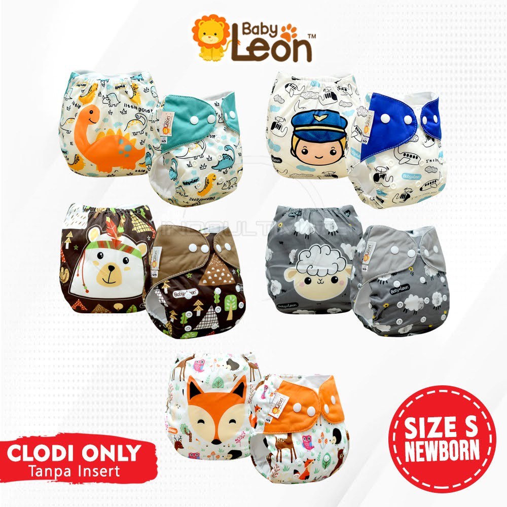 1PCS CLODI ONLY (Tanpa Insert) BABY LEON Clodi Baby Popok Kain Bayi Cloth diaper CB-633 CB-733 Popok Kain Cuci Ulang Bayi Celana Popok Cloth Diapers Daya Serap Tinggi