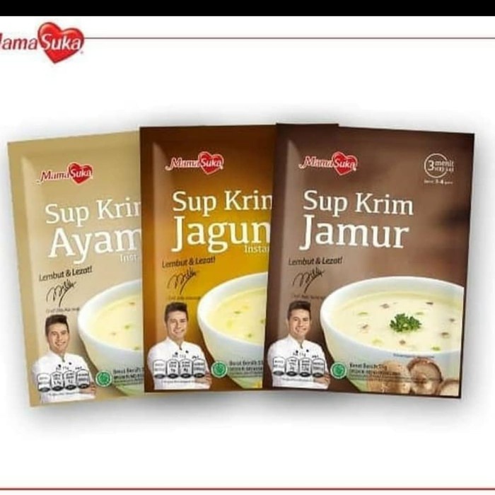 

Mamasuka sup krim instan ayam / jamur / jagung 55 gram