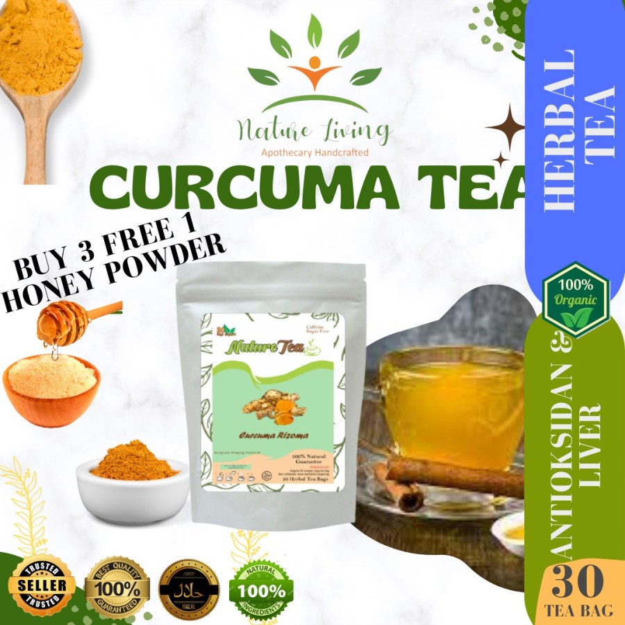 

Premium Teh Celup Temulawak (Curcuma Tea Herbal) isi 30 tea bag (kantong teh) - Teh mencegah maag, meningkatkan nafsu makan, melindungi hati - Nature Tea by Nature Living