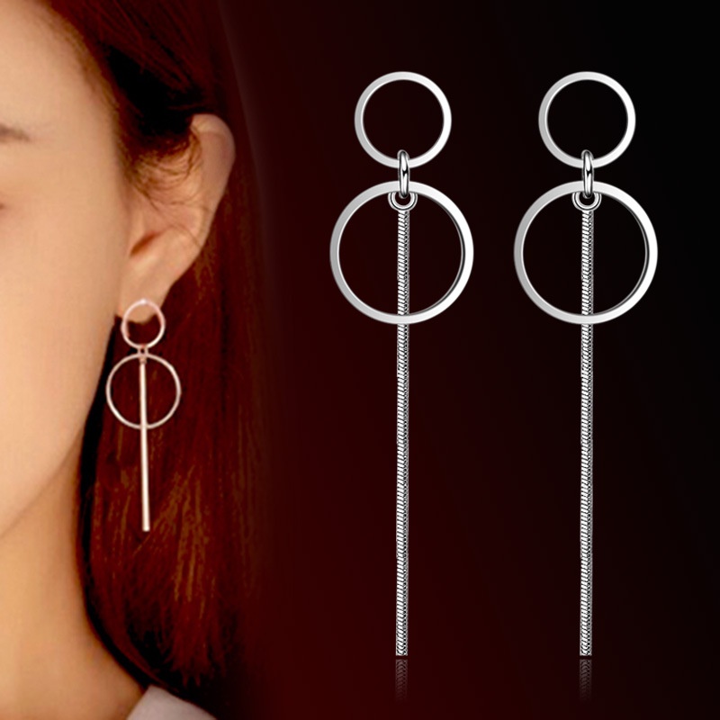 Anting Perak 925 Wanita Konsentris Perhiasan Fashion