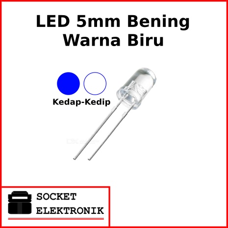 LED Kedap-kedip 5mm putih menyala biru