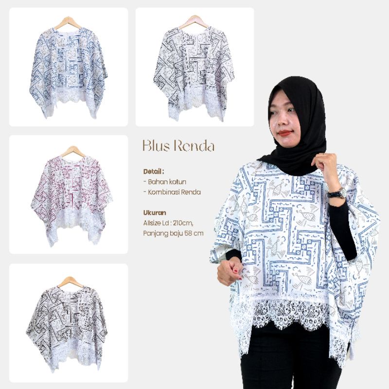 Blus Batik Renda Lowo / Kelelawar Allsize