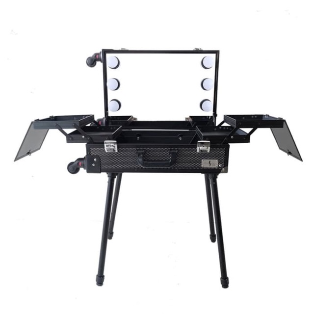 beauty case koper makeup make up mua led lampu