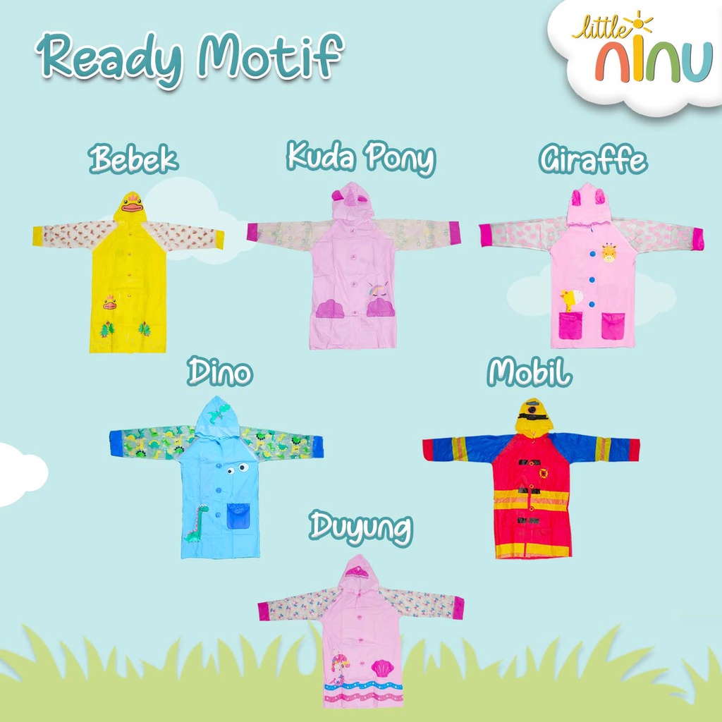 Jas Hujan Anak / Jas Hujan Ransel Karakter Anak Little Ninu 0002