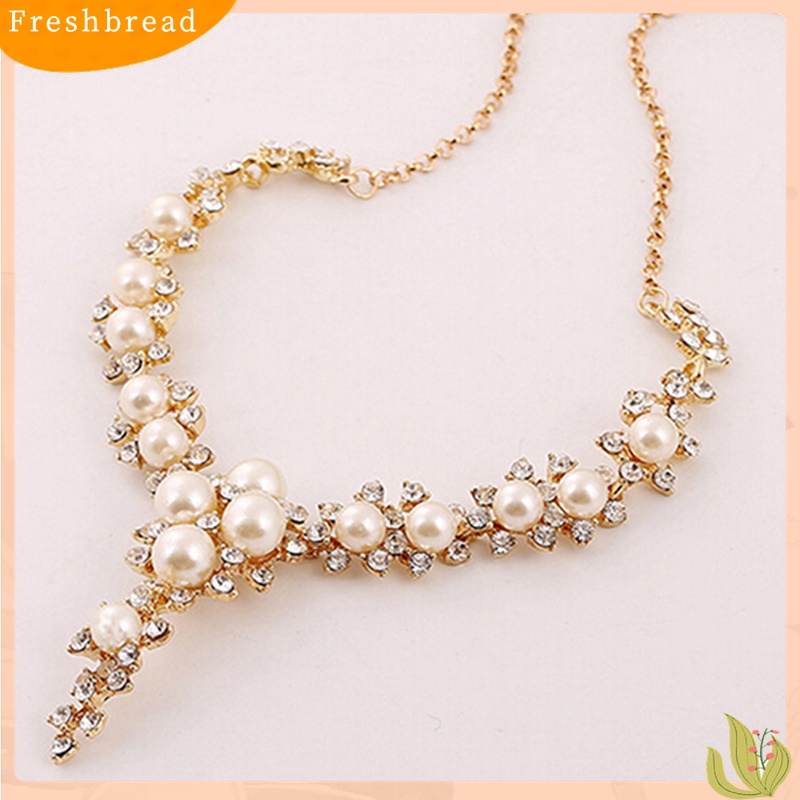 [TERLARIS]Women Fashion Clavicular Charms Faux Pearl Pendant Necklace Wedding Party Gift