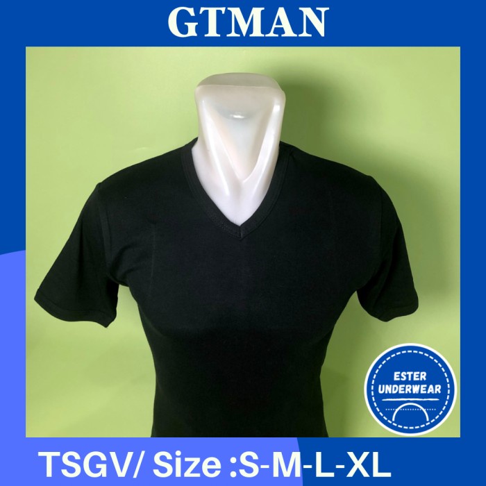 Kaos Dalam OBLONG GTMAN V-NECK TSGV HITAM ISI 1PCS