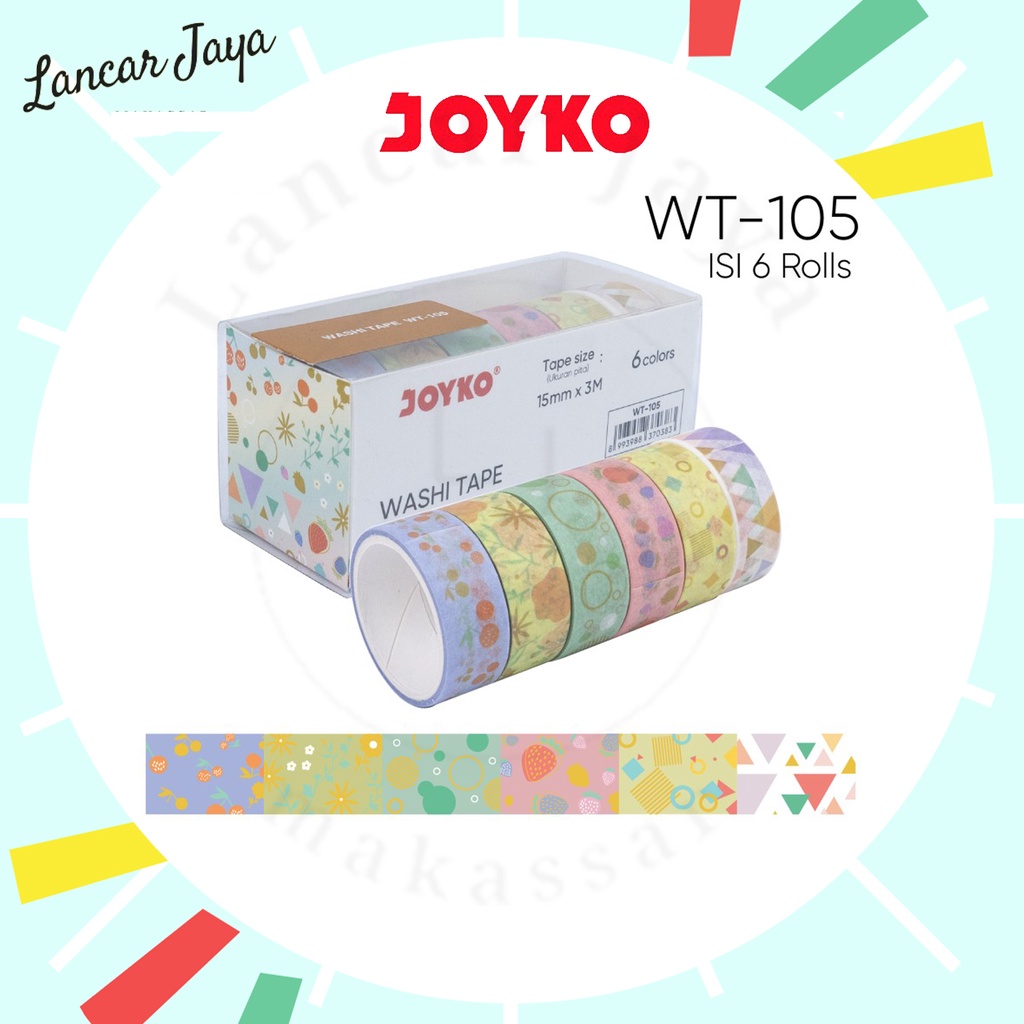 

Pita Perekat Washi Tape Selotip Kertas Warna Joyko WT-105