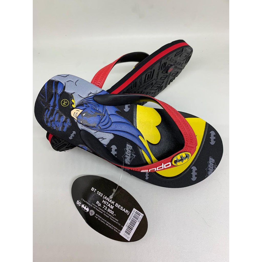 Sandal Jepit Anak Laki Laki Ando Original Batman 103 Hitam Termurah