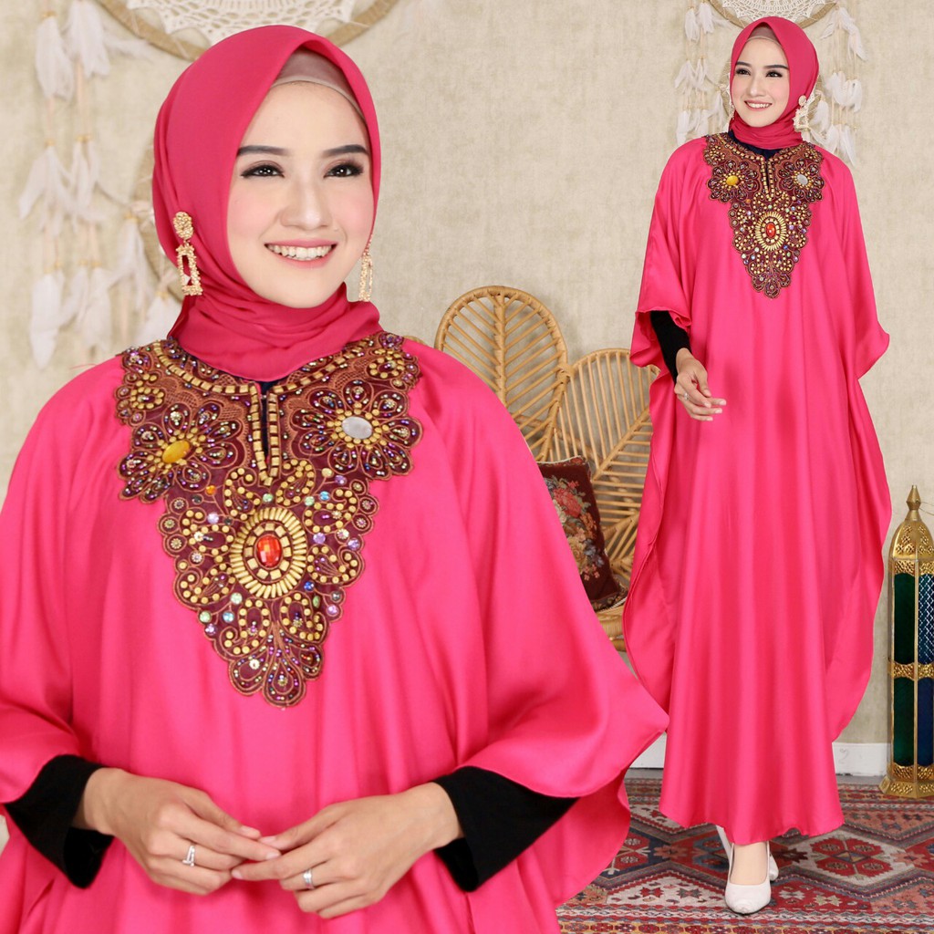 HOPYLOVY - Kaftan Wanita Kombinasi Payet Alila