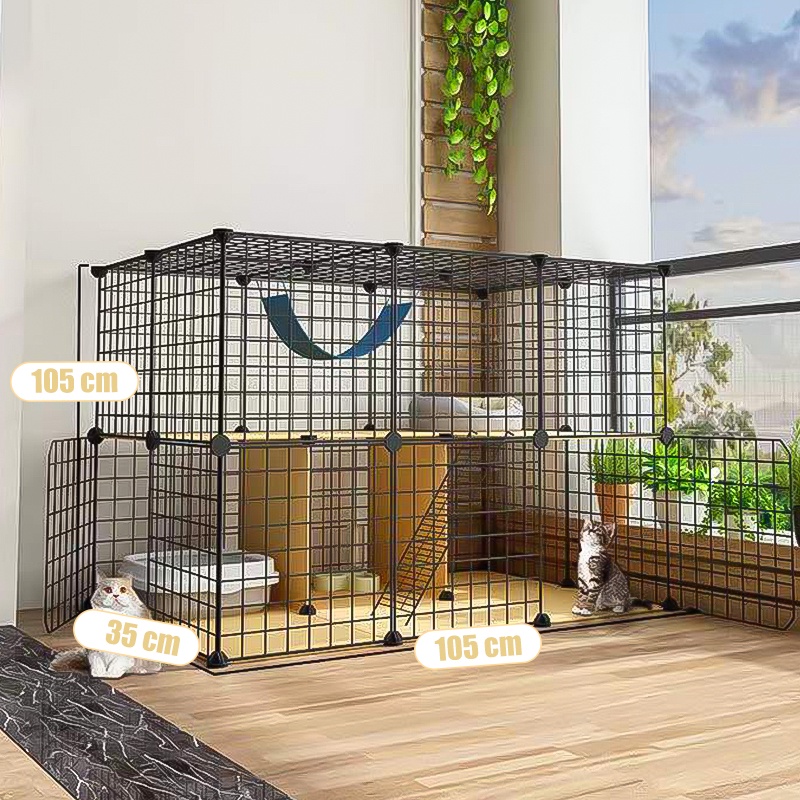 olla DIY Kandang Hewan Peliharaan / Kandang Kucing / Kandang Anjing / Kandang Kelinci / Kandang Hamster /  Pagar Besi-set lengkap-1