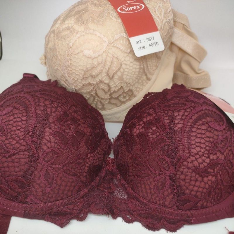 Sorex bra 9817 Pretty flowers  bh busa tipis,kawat 34-40 Edisi elegant looks