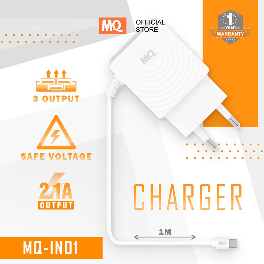 MQ Charger 2 Port USB Fast Charger 2.1A Micro USB Quick Charger Adapter IN01