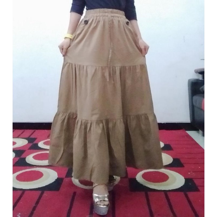 Rok Skinny Polos Model Mayung Bahan Katun Cigarete Tebal Model Susun Sance Azr