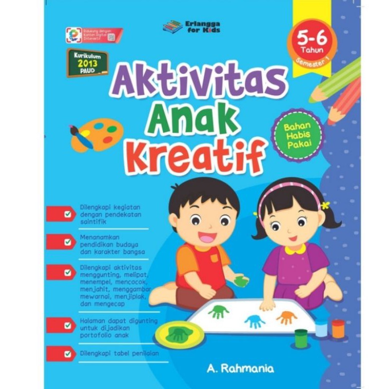 ORI buku aktivitas anak kreatif semester 1 penerbit Erlangga for kids edisi terbaru
