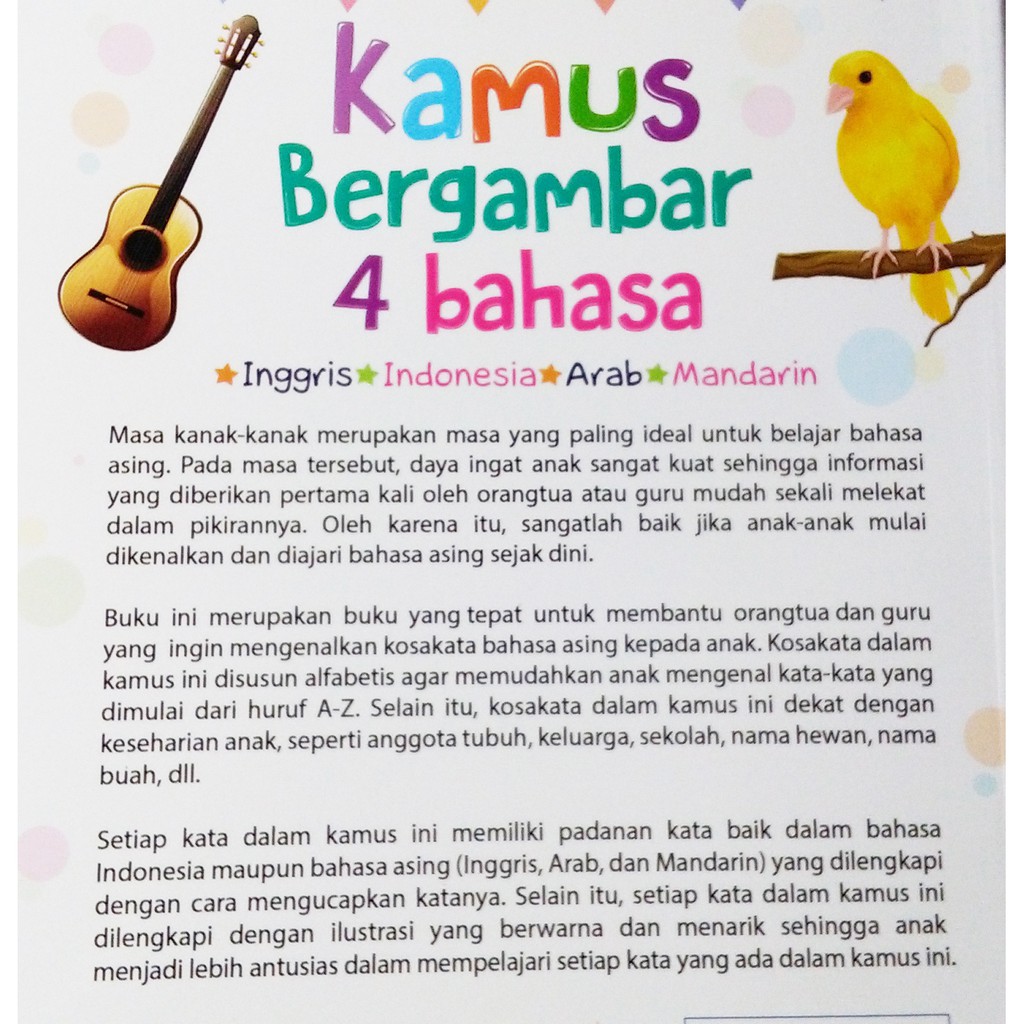 Buku Anak Tk Paud Balita Kamus Bergambar 4 Bahasa Shopee Indonesia