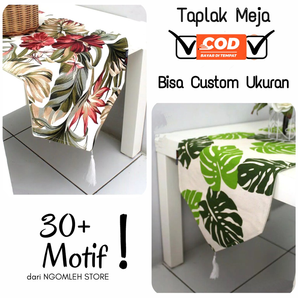 Taplak Meja Panjang Motif Minimalis 2 Meter / Taplak Meja Ruang Tamu