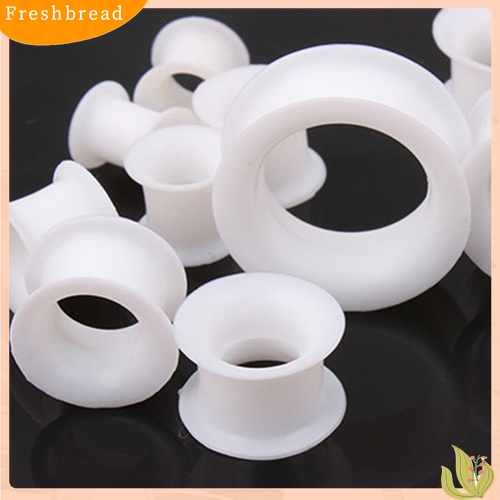 【Fresh】1Pair Silicone Flesh Tunnel Double Flared Saddle Ear Plug Gauge Unisex Piercing