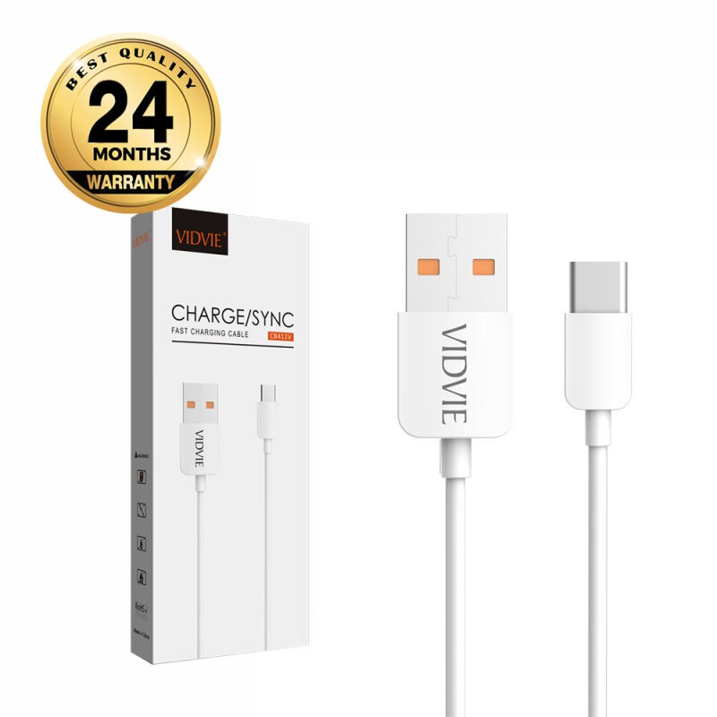 Cable usb A to type-c vidvie charge sync 2.1A 200cm cb412-200 tc - Kabel data android ipad 2 meter 2m