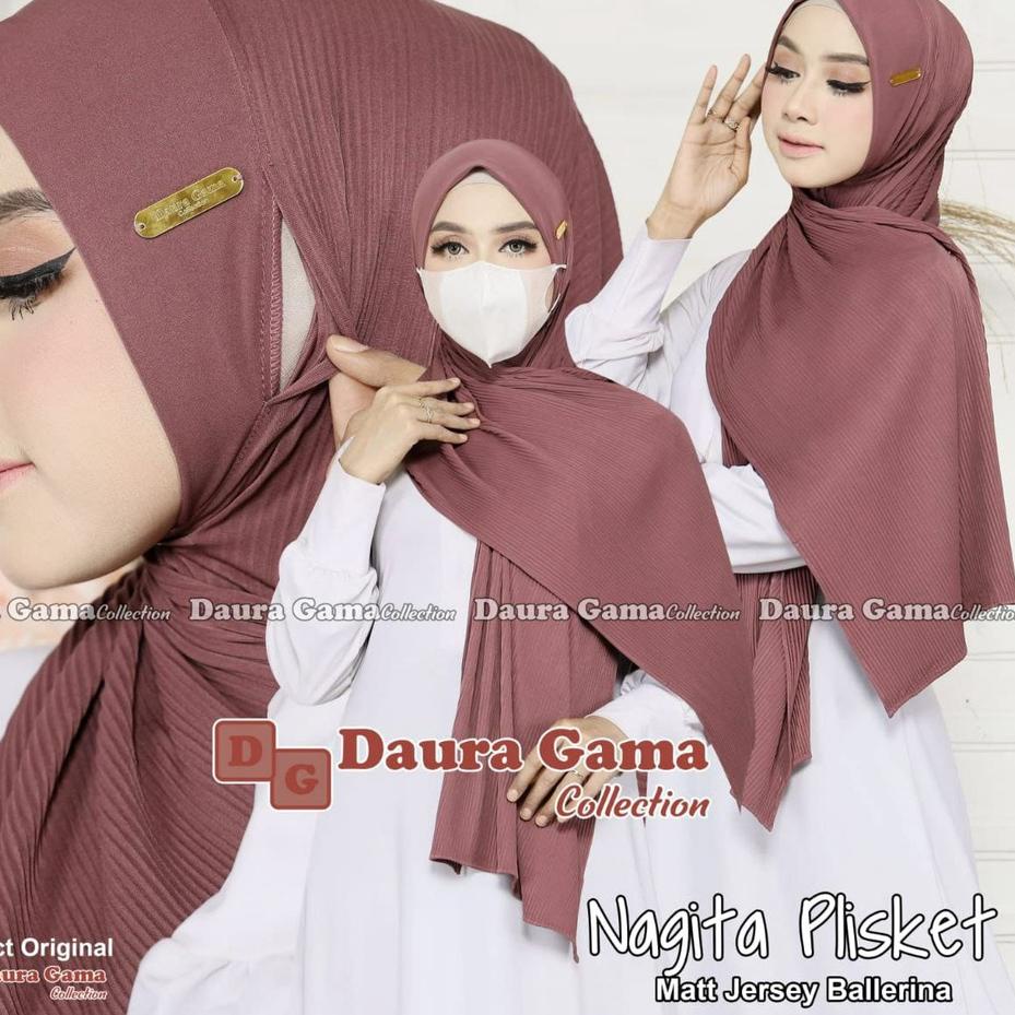 Diskon bulanan Jilbab Pasmina Jersey Plisket Instan Premium Ori Daura Lubang Masker/Pasmina Instan S