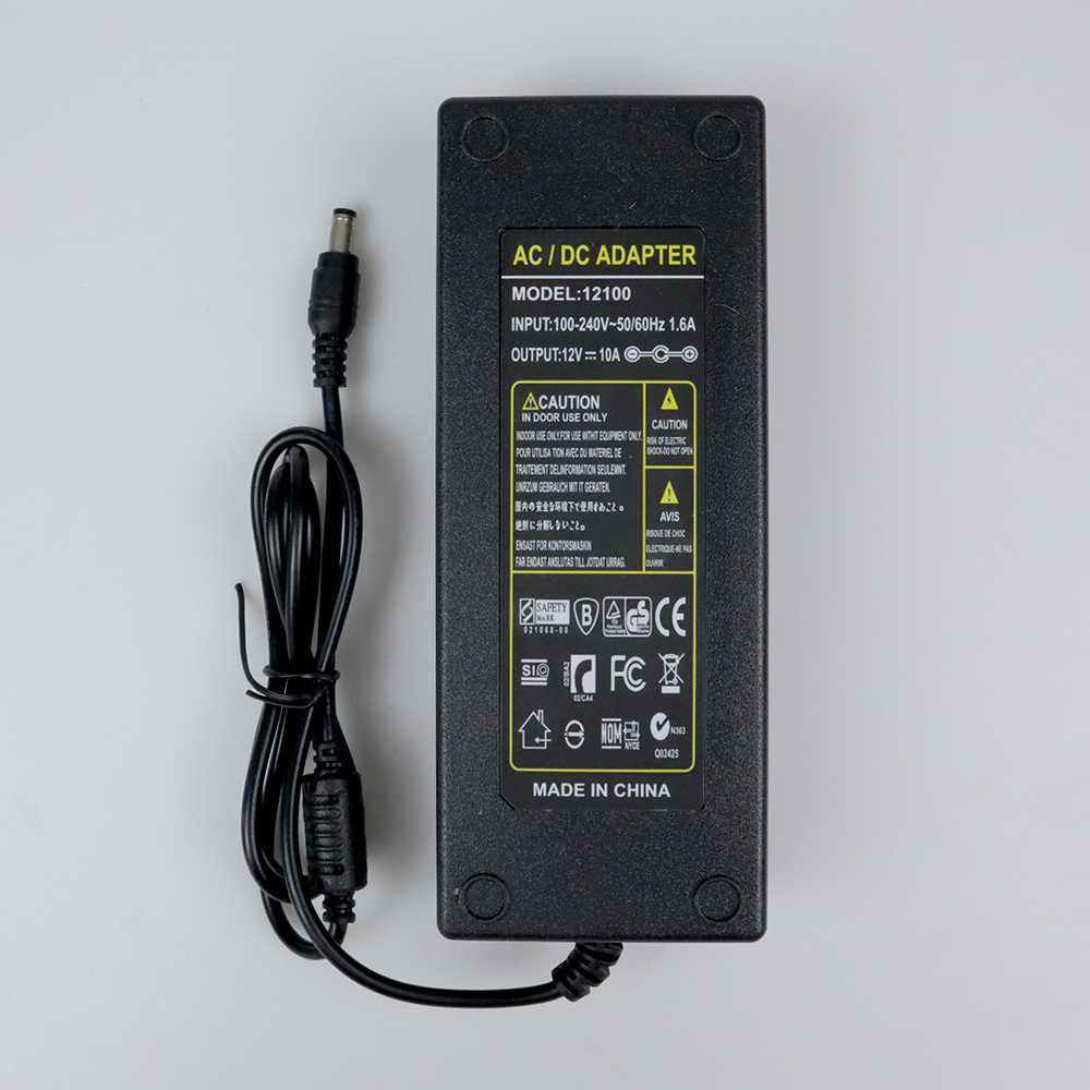 ADAPTOR 12V 10A / Power Adaptor LED Strip Monitor LED display, papan reklame DC 12V 10A 120W Plus Kabel Power