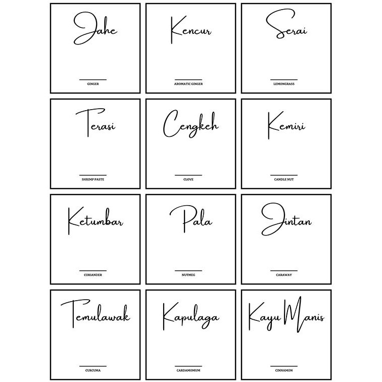 

Sticker Waterproof Bumbu Dapur & Bahan Makanan - Part 4 - Sticker A