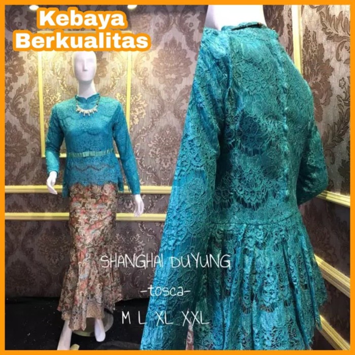 WBS Baju Kebaya Modern Setelan Kebaya Brukat Set Rok Duyung Batik Wisuda KODE PROMO 521