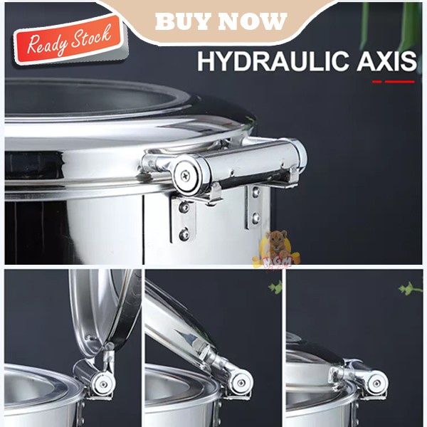 LUXURY Prasmanan Hydraulic Round Chafing Dish 6.0L Bulat SOFT CLOSING