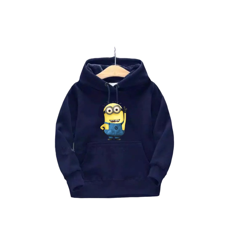 Sweater Anak Minion Hoodie Anak Fleece Usia 2 - 6 tahun