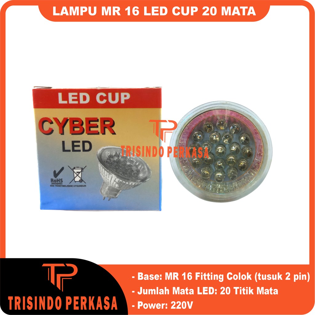 Bohlam LED Cup Lampu LED 20 mata MR16 MR 16