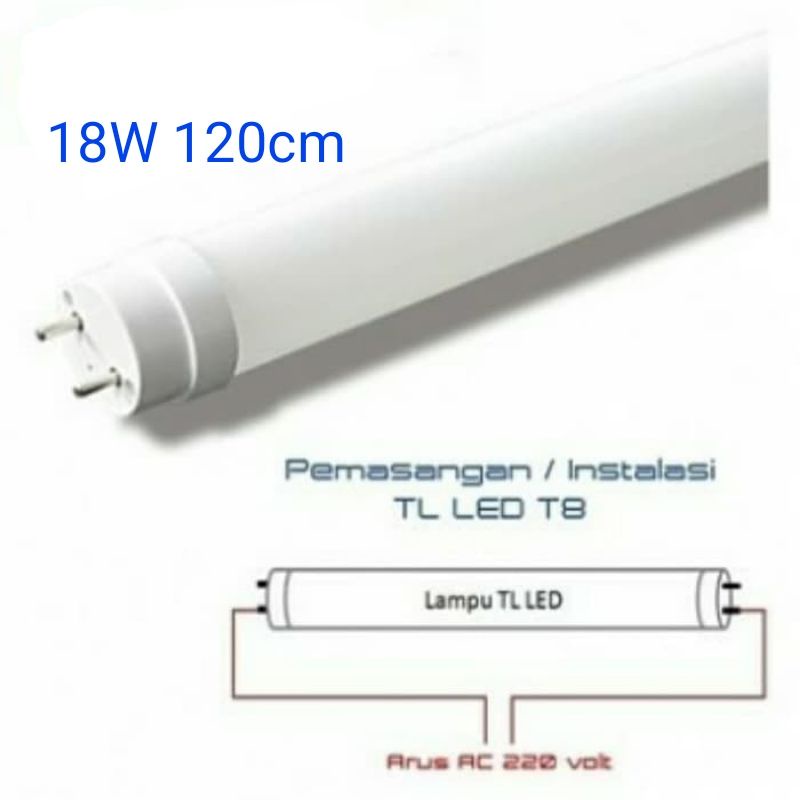 Lampu neon led Lampu TL T8 120cm 18w putih/white anti pecah murah berkualitas