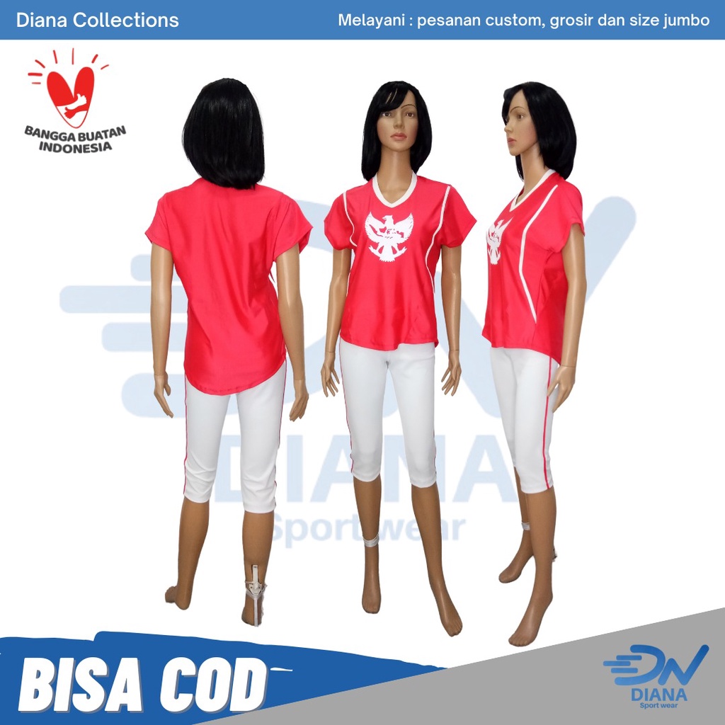 baju senam | baju senam merah putih | baju olah raga merah putih | baju senam agustusan | setelan se