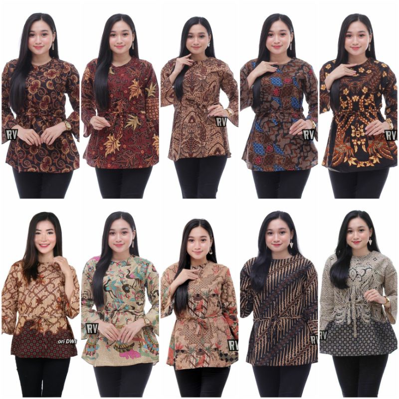 blouse batik warna cokelat coklat brown