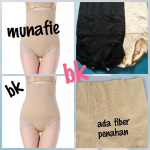 Munafie Hight Waist Slim Pants + Fiber (PENDEK TANPA KAKI RENDA)