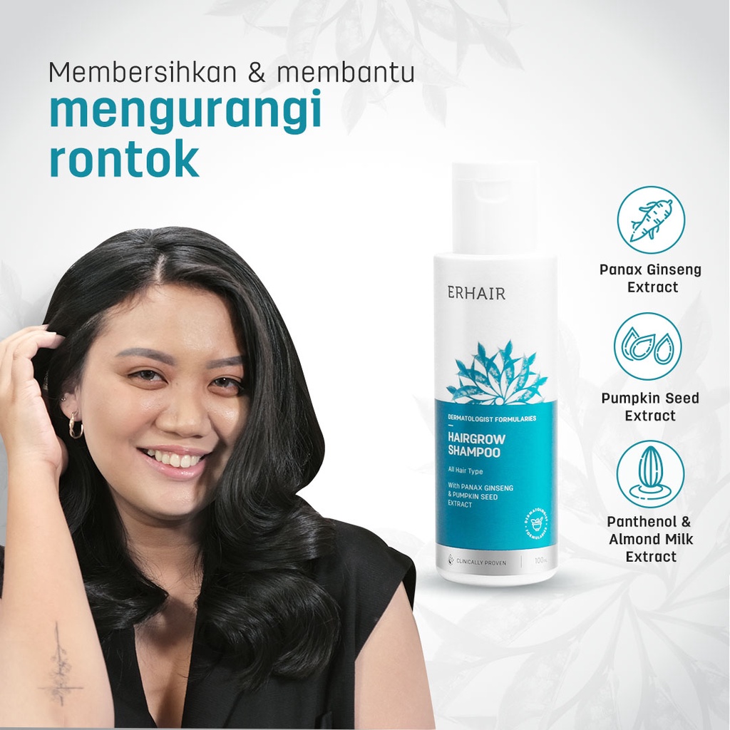 ERHAIR HairGrow Shampoo with Panax Ginseng & Pumpkin Seed Extract 100ml - Shampoo Rambut Rontok-1