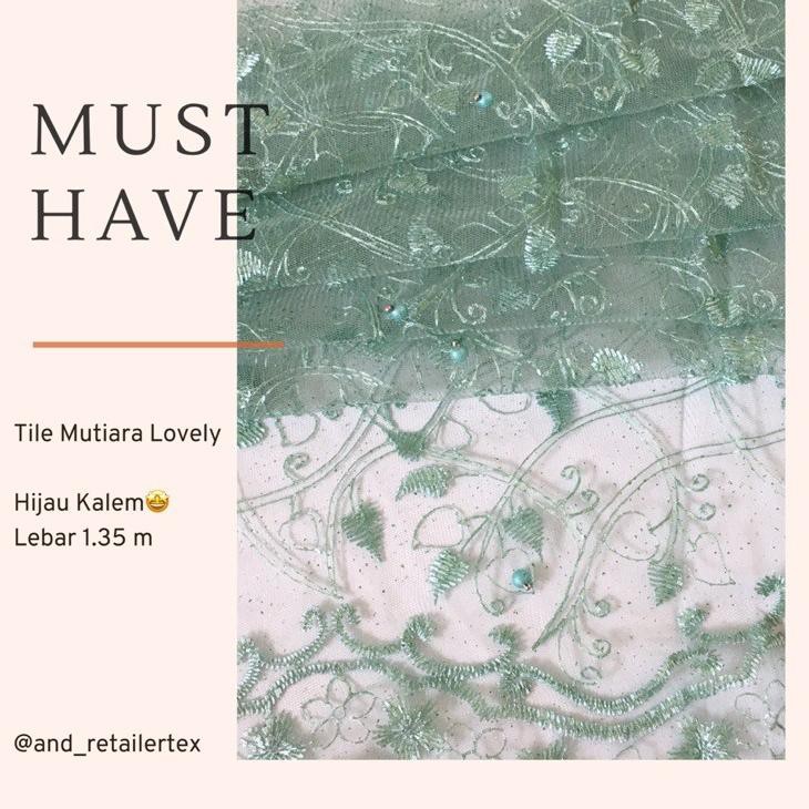 Ready Stock BRUKAT TILE MUTIARA LOVELY HIJAU WARDAH HIJAU MUDA AK34S